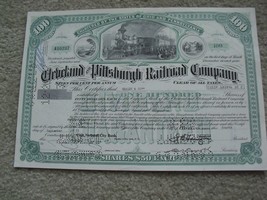 Vintage 1973 Stock Certificate Cleveland Pittsburgh Railroad Company 100 Shares - £18.15 GBP