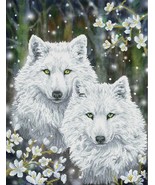 DIY Diamond Dotz Winter Wolves White Dog Facet Art Bead Wall Hanging Pic... - £43.22 GBP