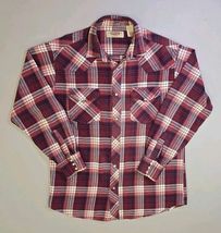 Vintage Big Mac Mens Flannel Western Plaid Pearl Snap Shirt Size LT Red ... - $29.17
