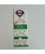 2001 COLORADO ROCKIES at PHILADELPHIA PHILLIES MAY 1 TICKET STUB ROLEN 2RBI - $149.76 MXN