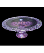 FABULOUS SIGNED FIRE &amp; LIGHT MOONSTONE Purple RECYCLED GLASS PEDESTAL CA... - $555.72 CAD