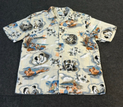 Kolekole Vintage Hawaiian Casual Shirt Men&#39;s Size LARGE White Love Story Hula - £15.77 GBP