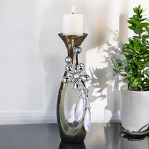 20&quot; Ornate Faux Crystal Tabletop Pillar Candle Holder - $334.15