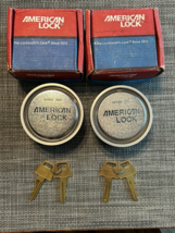 2 American Lock 2000 Series Puck Locks Keyed Alike~With Slick Locks 360 Spinner! - £119.42 GBP