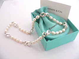Tiffany &amp; Co Pearl Necklace Strand Infinity Charm Pendant Chain Love Gift Pouch - £725.54 GBP