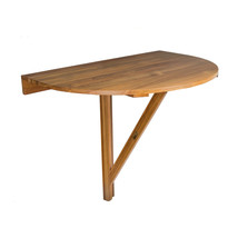 24" Brown Half Round Solid Wood Folding Outdoor Balcony Table - $18,048.14 MXN