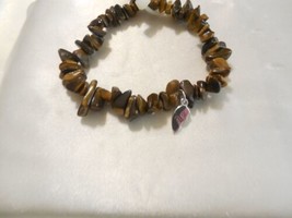 Department Store 7&quot; Tiger&#39;s Eye SS&quot; Best Friend &quot; Half Heart Bracelet C722 $40 - £13.25 GBP