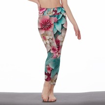 Women&#39;s Leggings Vibrant Pink and Teal Floral Style 3 Size S-5XL Available - £23.76 GBP