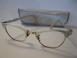 (BX-1) 1950&#39;s Artcraft Cat&#39;s Eye Glasses frame- 12K G.F. / #46 Alum size... - $40.00