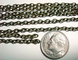 3 foot length Bronze Plated 3.5 x 3mm Cable Link Chain 12 links per inch... - $3.65