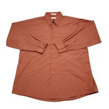 Van Heusen Shirt Mens XL Orange Button Up Long Sleeve Collared Dress Shirt - £20.55 GBP