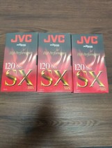 VHS VCR Tape Lot of 3 JVC T-120 SX Blank High Energy VHS Tapes - New &amp; S... - £14.93 GBP
