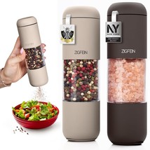 Manual Salt And Pepper Grinder Set - Stainless Steel, Ceramic, Glass Adjustable  - £20.94 GBP