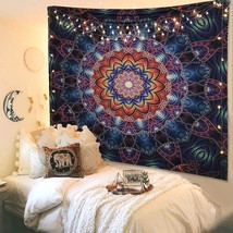 Large Boho Wall Tapestry Peacock Mandala Tapestries with 6m lights - £9.45 GBP