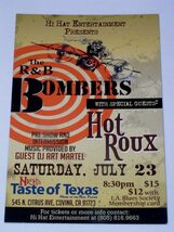 The R&amp;B Bombers Concert Card Promotional Covina CA 2011 Hot Roux* - $19.99