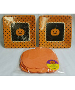 Decorations &amp; Plates Autumn Fall Halloween Party Black Orange Pumpkins - £11.94 GBP