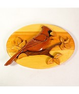 Cardinal Bird Wooden Carving 10&quot; Sculpture Statue Decor Wood Carved Wall... - £39.48 GBP