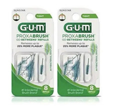 2- Sunstar GUM 414 Proxabrush Go-Betweens Interdental Brush Refills, Tight, 16 - £15.71 GBP