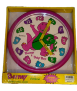 Barney Wall Clock Backyard Gang Teach Me Time With Baby Bop 10&quot; Purple V... - £44.85 GBP