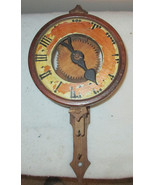 Vintage All Wood Verge Foliot Wall Clock Weight Driven Gear Swiss MCM Vtg * - $198.25