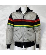 Vintage John Deere Snowmobile Jacket Mens M Insulated Full Zip Retro Stripe - €81,31 EUR