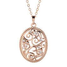 Luxury 585 Rose Gold Hollow Flowers Necklace For Women Beautiful Natural Zircon  - £7.28 GBP