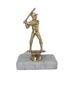 Vintage Non-Ferrous Metal Baseball/Softball Trophy 5&quot; X 2&quot; On 4&quot;x 2&quot; Mar... - €17,42 EUR