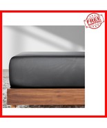 Machine Washable Full Size Cotton Sateen Fitted Sheet - Elegant Grey Design - €31,85 EUR