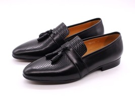 Winter Shoes Mens Loafers Genuine Leather Hand Painted Slip On Men&#39;s Dress Shoes - £91.75 GBP