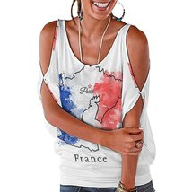 Mondxflaur France Sleeveless T Shirts for Women Loose Fit Elegant Top Clothes - £18.32 GBP