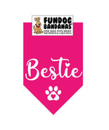 Bestie  Bandana Fundog Triangle Bandana For Medium &amp; Large Dogs Hot Pink... - $13.85
