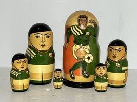 Ireland Soccer Futbol Nesting Dolls ~ RARE ~ 6 Dolls FIFA  - £52.12 GBP