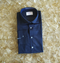 Thomas Pink London Slim Fit Formal Black Plain Shirt $149 Worldwideshipping - £69.82 GBP