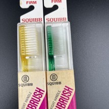 2 LOT NOS 1960s Vintage SQUIBB SYNTON Straight Handle Toothbrush 4 row Firm 1600 - $48.37