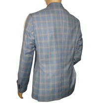 Men's Mono Turkey Sport Coat 100% Super 180s Wool 1522-02 Blue Brown Plaid image 10