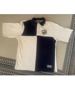 LOTTO The Original Soccer Player POLO Shirt Size Medium Navy White - £67.01 GBP