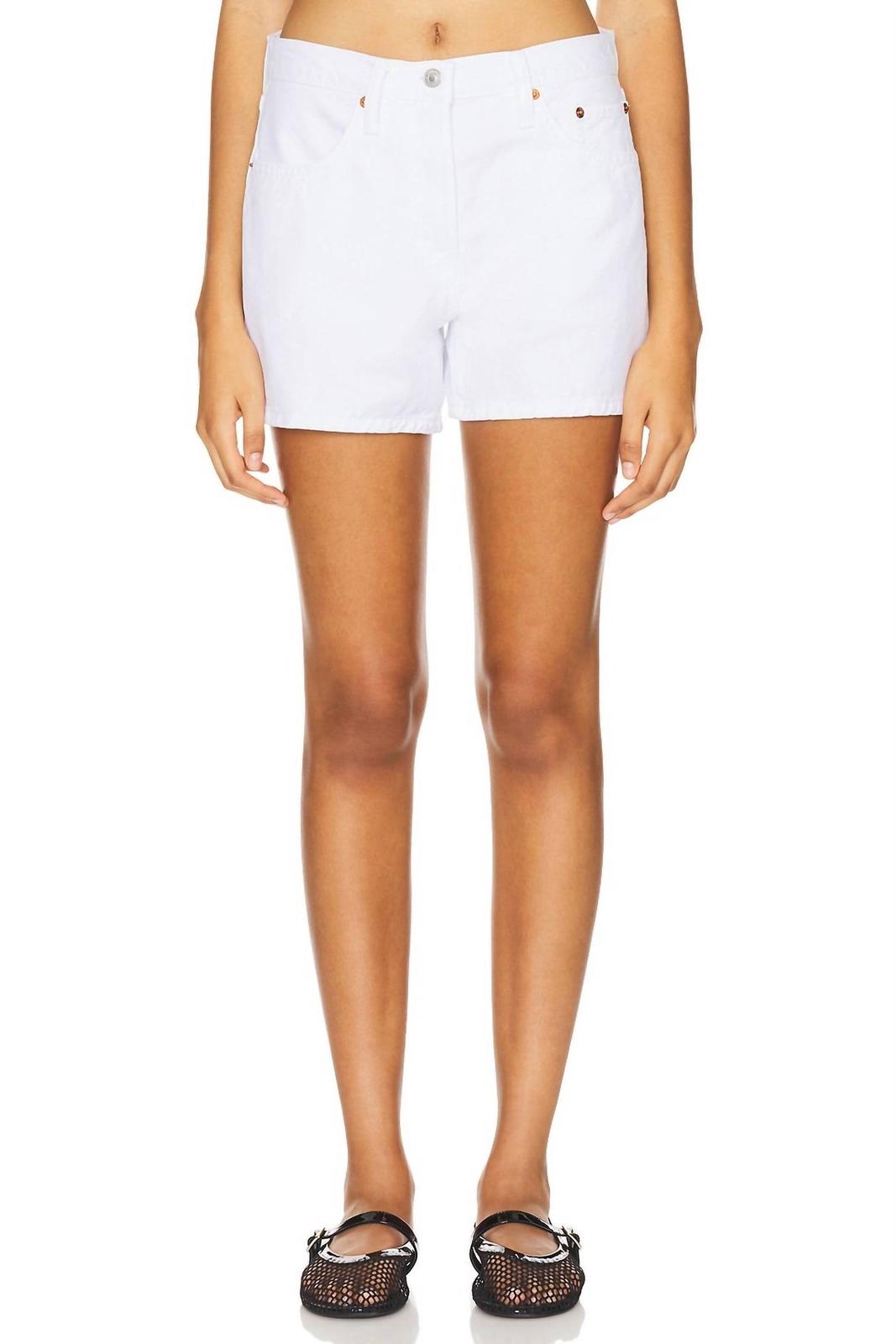 Re/done Mid Rise Boy Short White - $110.00
