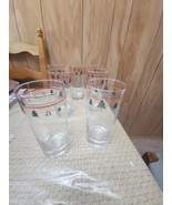 Set of 7 LIBBEY CHRISTMAS Holiday Christmas Trees 16oz Glasses Vtg Tumbl... - $24.50