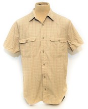 The North Face Men&#39;s Beige Plaid Short Sleeve Button Up Shirt Size XL - $13.85
