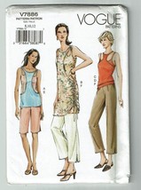 Vogue Sewing Pattern 7886 Top Dress Tank Top Camisole Shorts Pants Size ... - £6.31 GBP