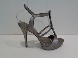 Pelle Moda Size 11 M FIBY Pewter Leather Platform Sandals Heels New Womens Shoes - £110.34 GBP