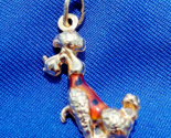 Original 14K GOLD Dog Pendant Exotic Rare Poodle Enamel Vest k9 Charm Me... - $755.25