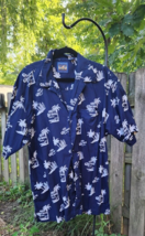 Mens Shirt Corona Beer Hawaiian 100% Cotton Shirt XL Blue Print Michael ... - £21.29 GBP