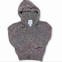 Peek brown zip front hooded cardigan sweater 18-24 month - $12.89