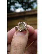 Electroformed copper raw honey calcite ring - $979.28 MXN