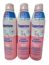 Coppertone WaterBabies Baby Sunscreen Spray, SPF 50, 9.5 oz Value Size (3-Pack) - £16.19 GBP