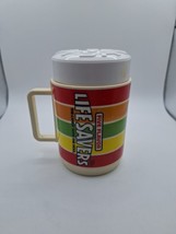 Vintage Deka Plastic Life Savers Mug With White Lid Elizabeth NJ USA - $10.59 CAD
