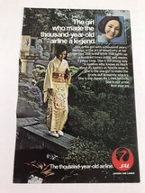 Japan Airline Vtg 1972 Print Ad Thousand Year Old Airlines - £7.90 GBP