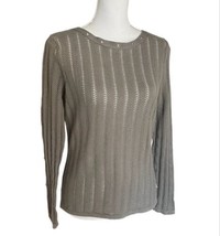 Calvin Klein Women&#39;s Top Open Knit Pullover Long Sleeve Sweater Grommet ... - £10.30 GBP