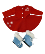 American Girl Maryellen&#39;s Ice Red Skating Outfit &amp; Blue Skates - £34.81 GBP
